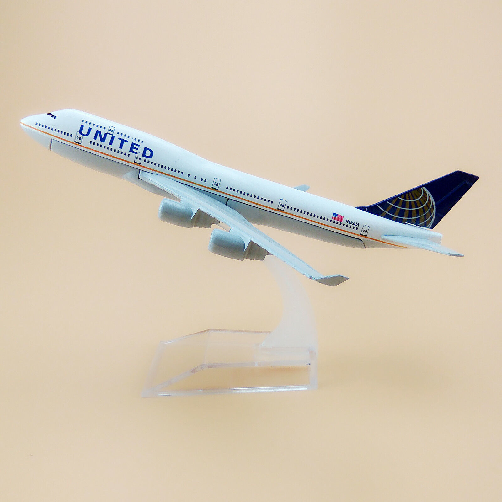 16cm Air UNITED Boeing B747 Airlines Diecast Airplane Model Plane Aircraft Alloy