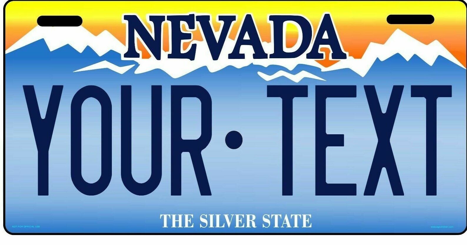 Nevada License Plate Personalized Custom Car Auto,  Bike, Motorcycle