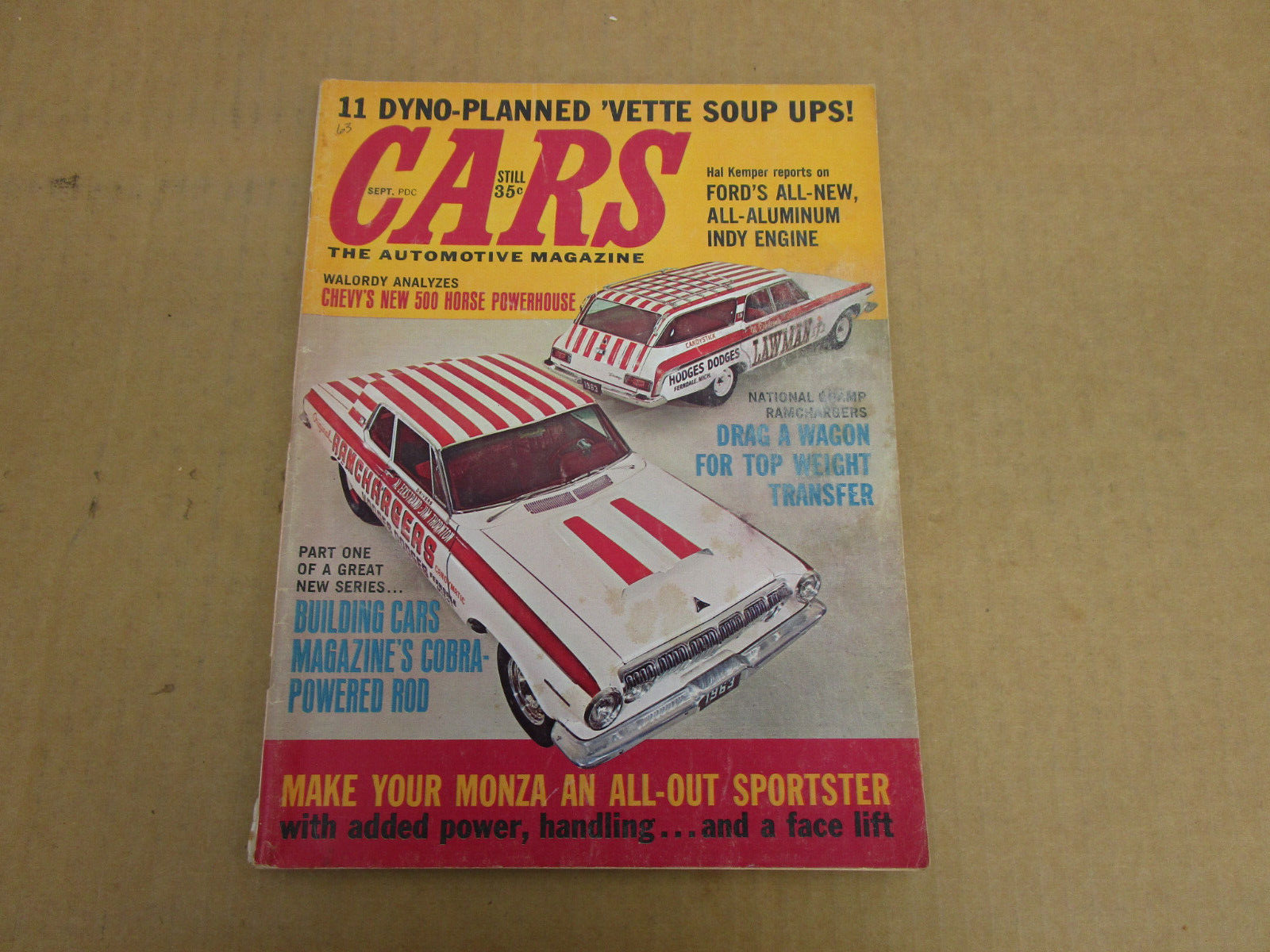 HI-PERFORMANCE CARS magazine September 1963 drag race muscle Corvette Ford Monza