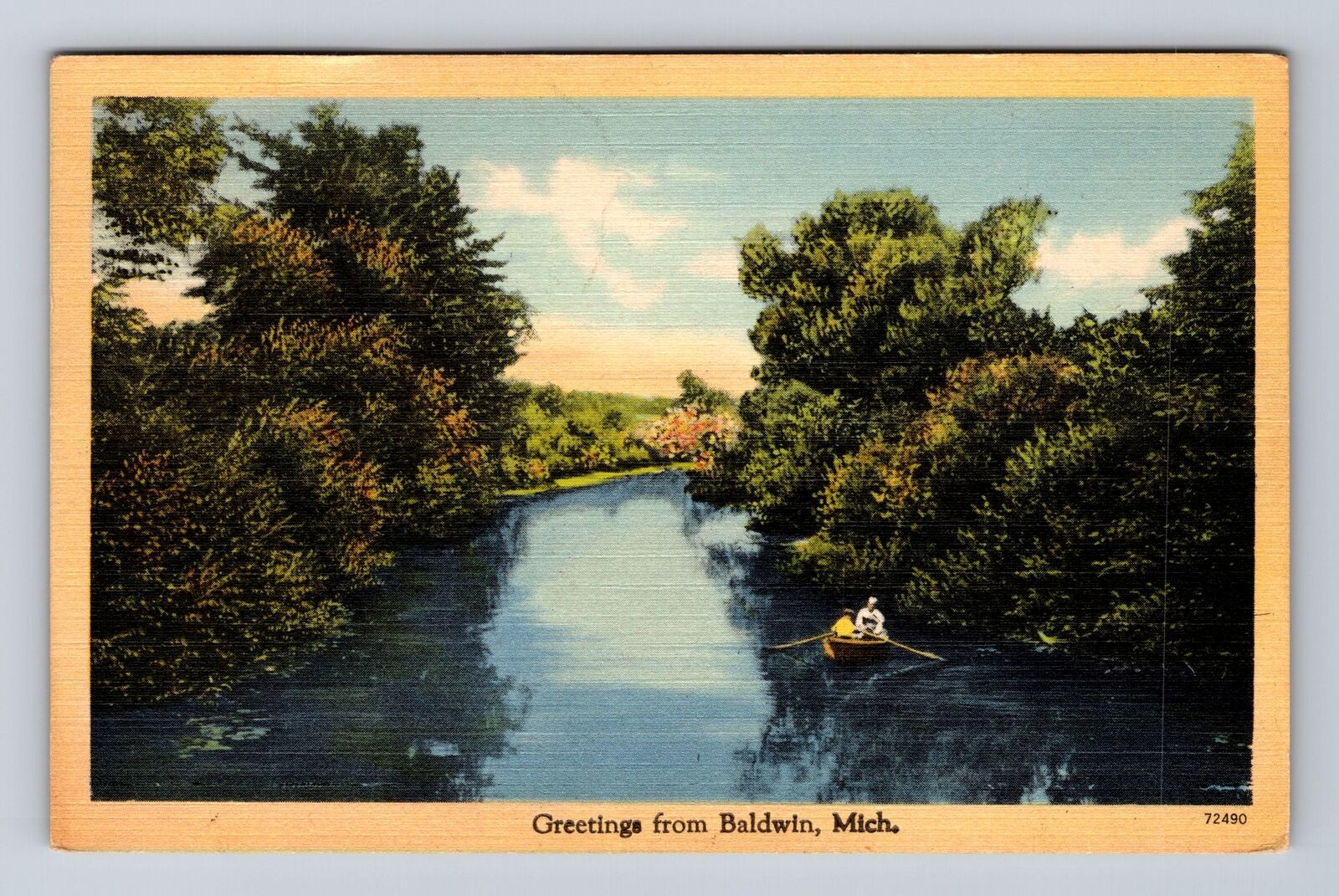 Baldwin MI-Michigan, Scenic Greetings, Antique Souvenir Vintage Postcard