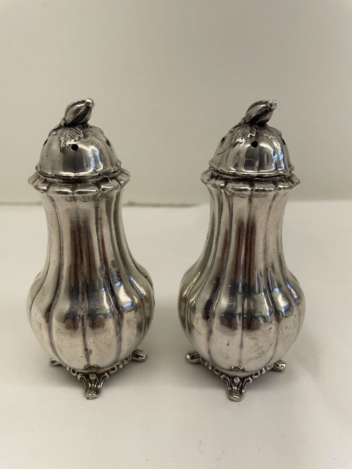 Vintage Sheffield Design by Community Melon Silverplated Salt and Pepper Shakers