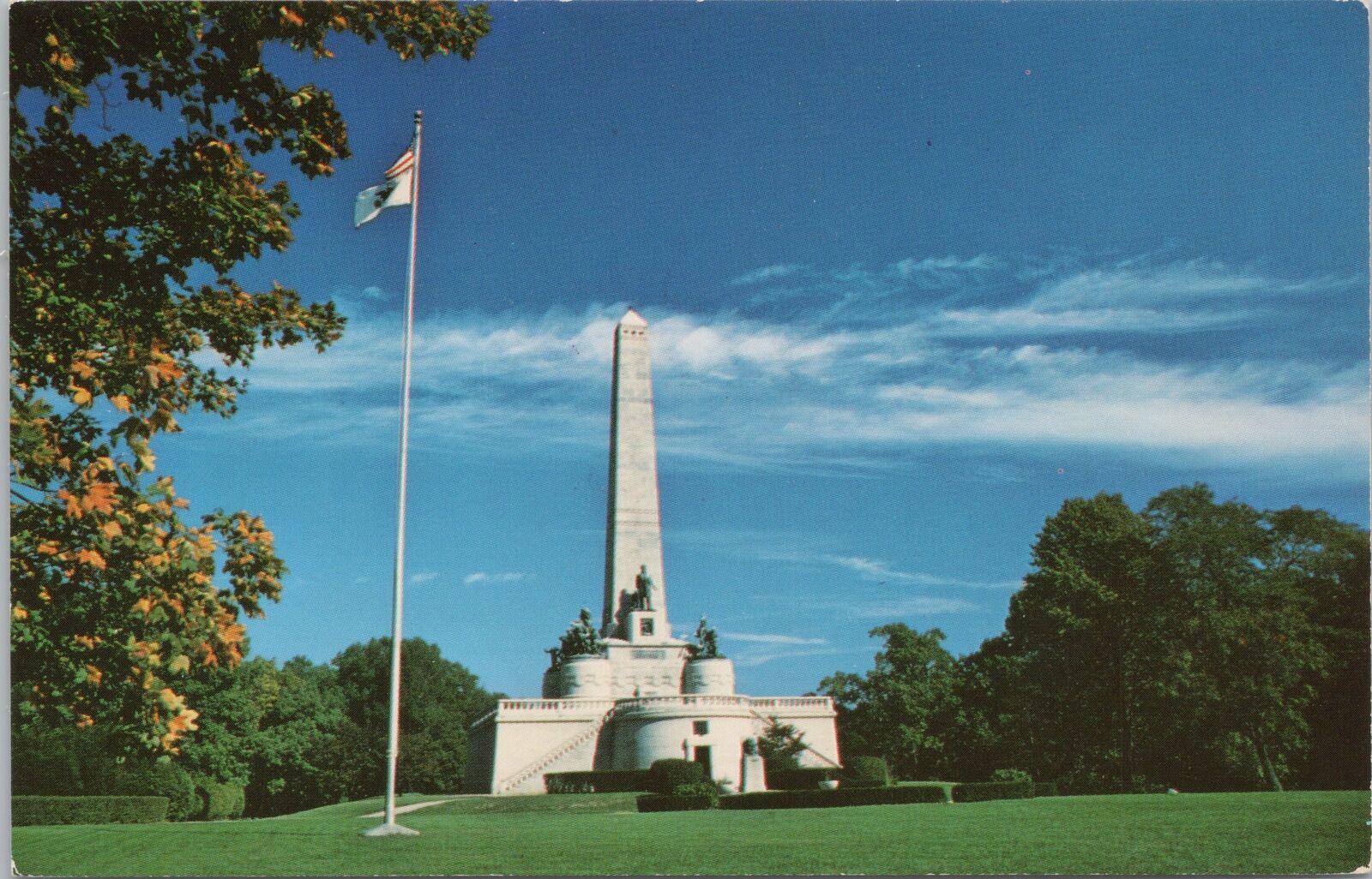 State View~Lincolns Tomb Memorial Oak Ridge Cemetery Illinois~Vintage Postcard