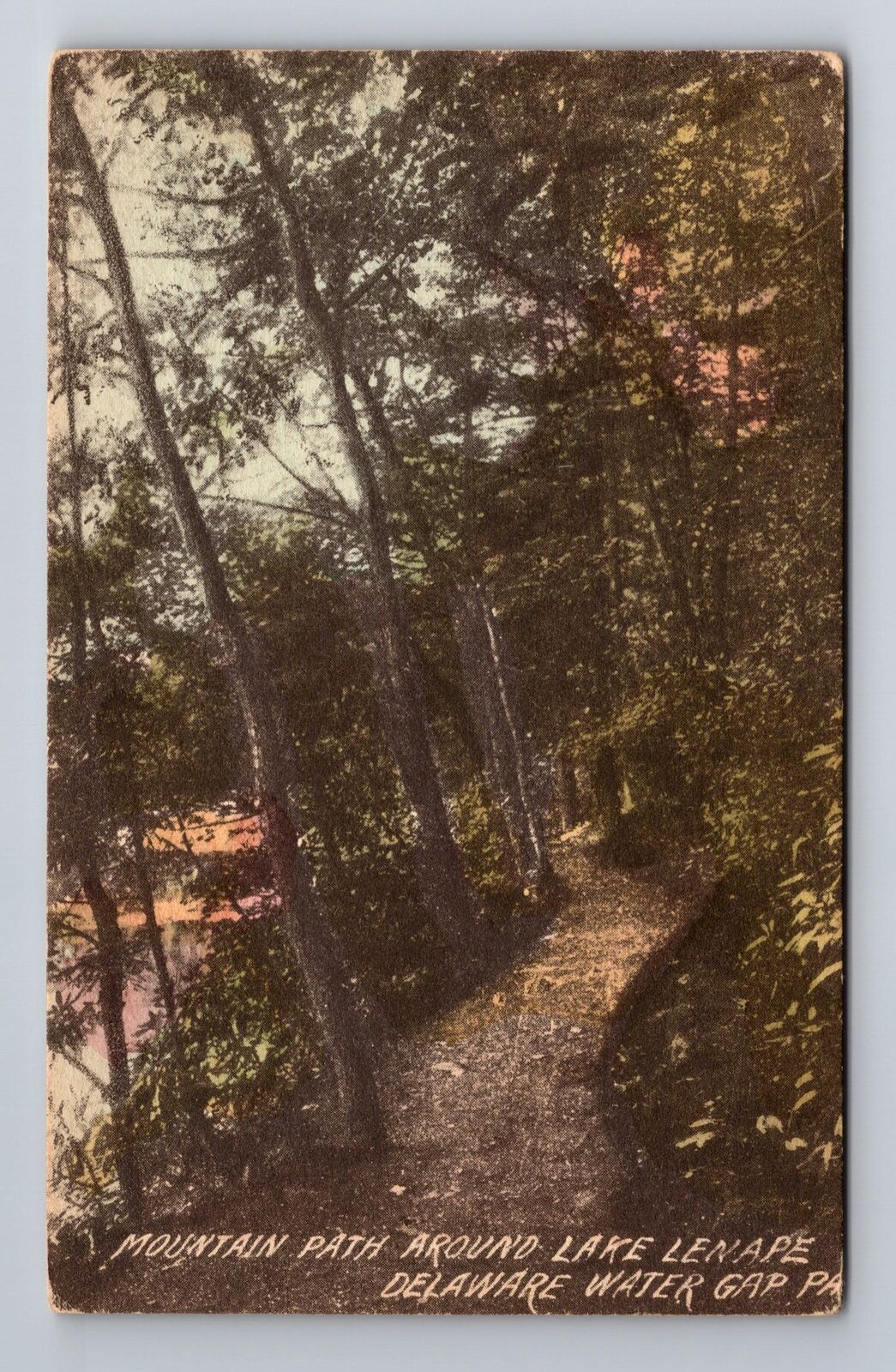 Delaware Water Gap PA-Pennsylvania, Mountain Path Around Lake, Vintage Postcard
