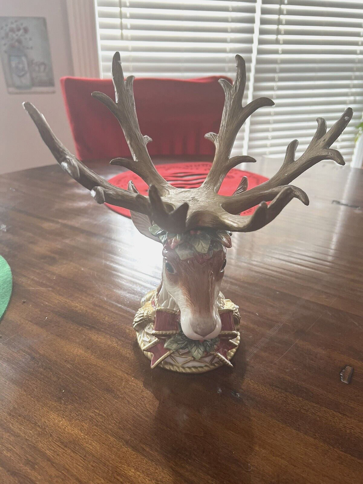 Fitz and Floyd Reindeer Centerpiece with Large Antlers