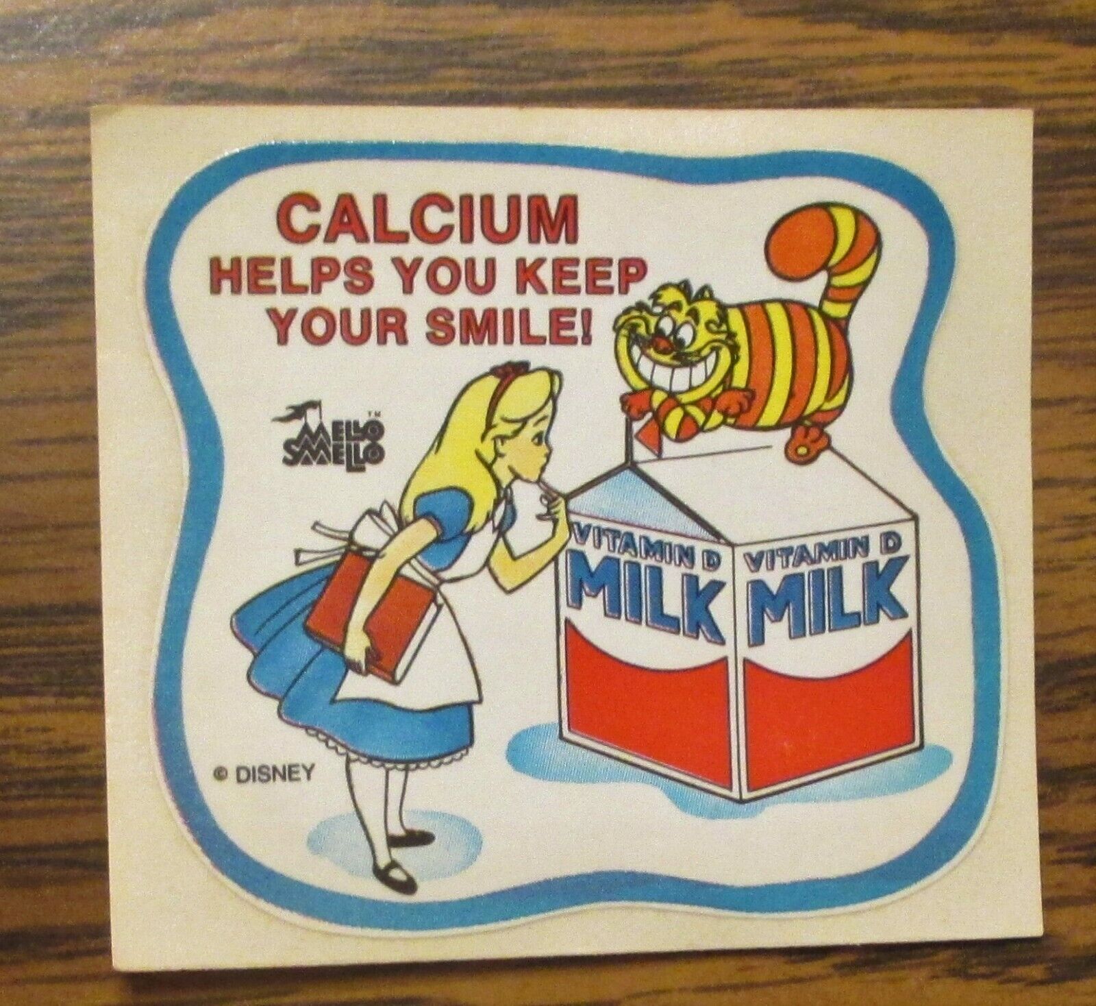 Vintage Mello Smello Scratch & Smell Nutrition Education Sticker- Disney - Alice