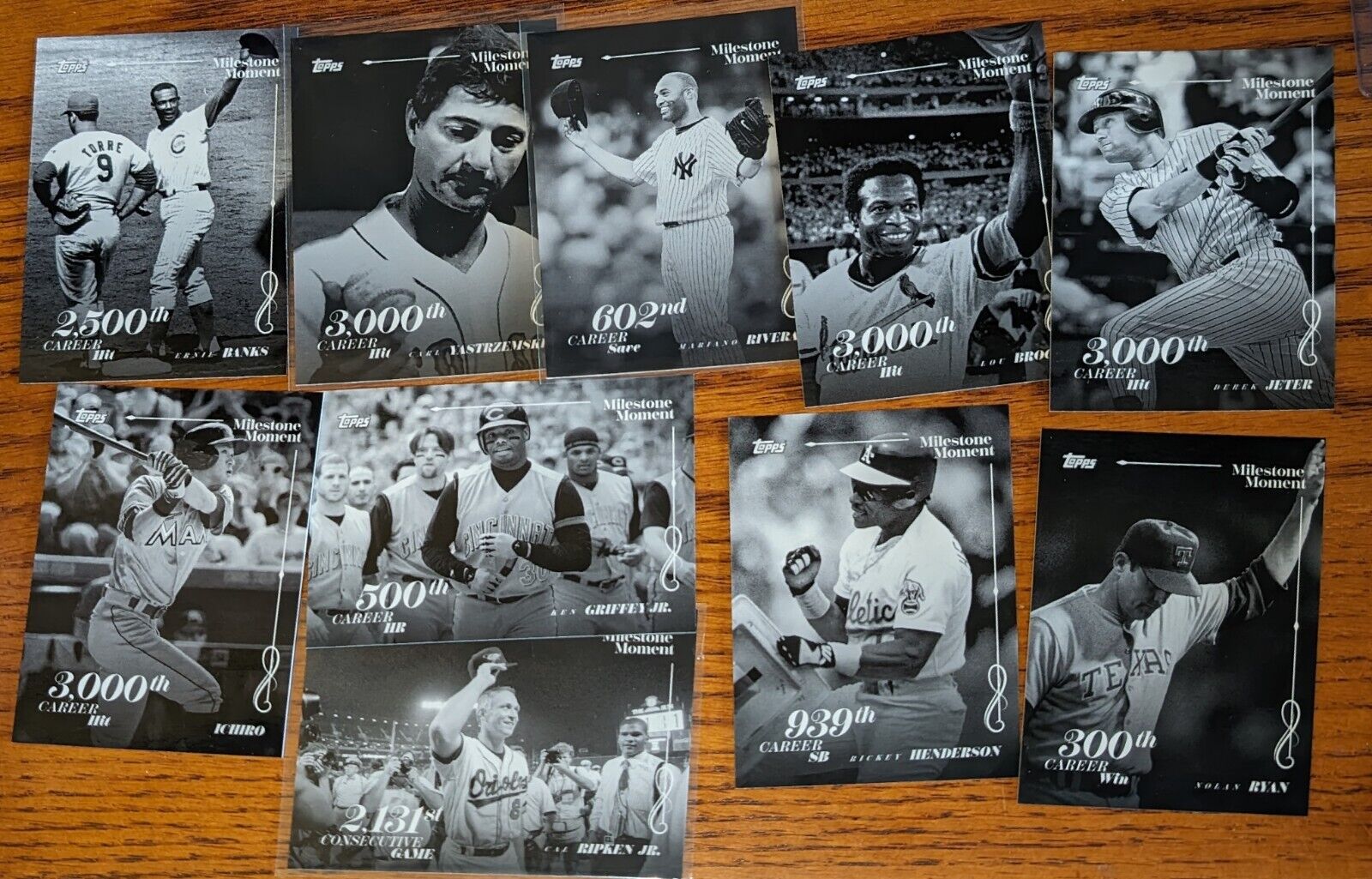 2022 Topps Black And White Milestone Moments Complete Set Of 10