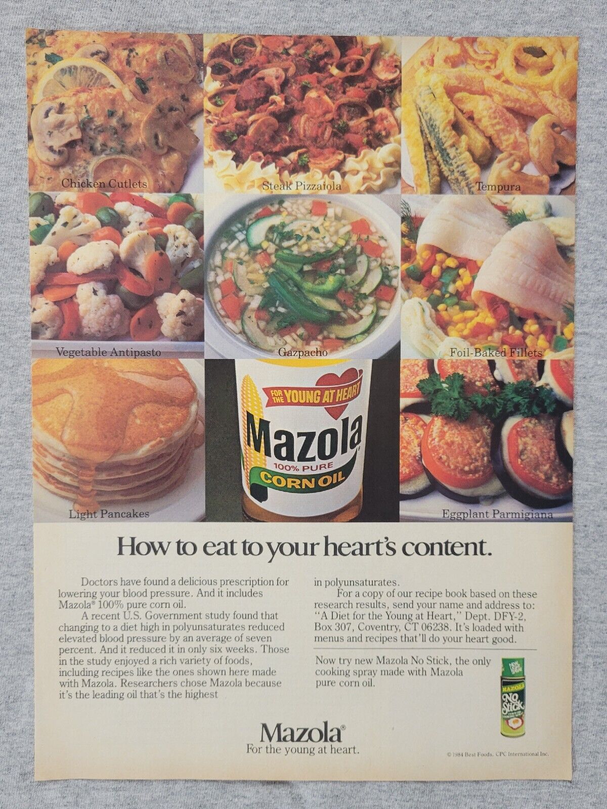 1984 Magazine Advertisement Page Mazola 100% Corn Oil Food Vintage Print Ad