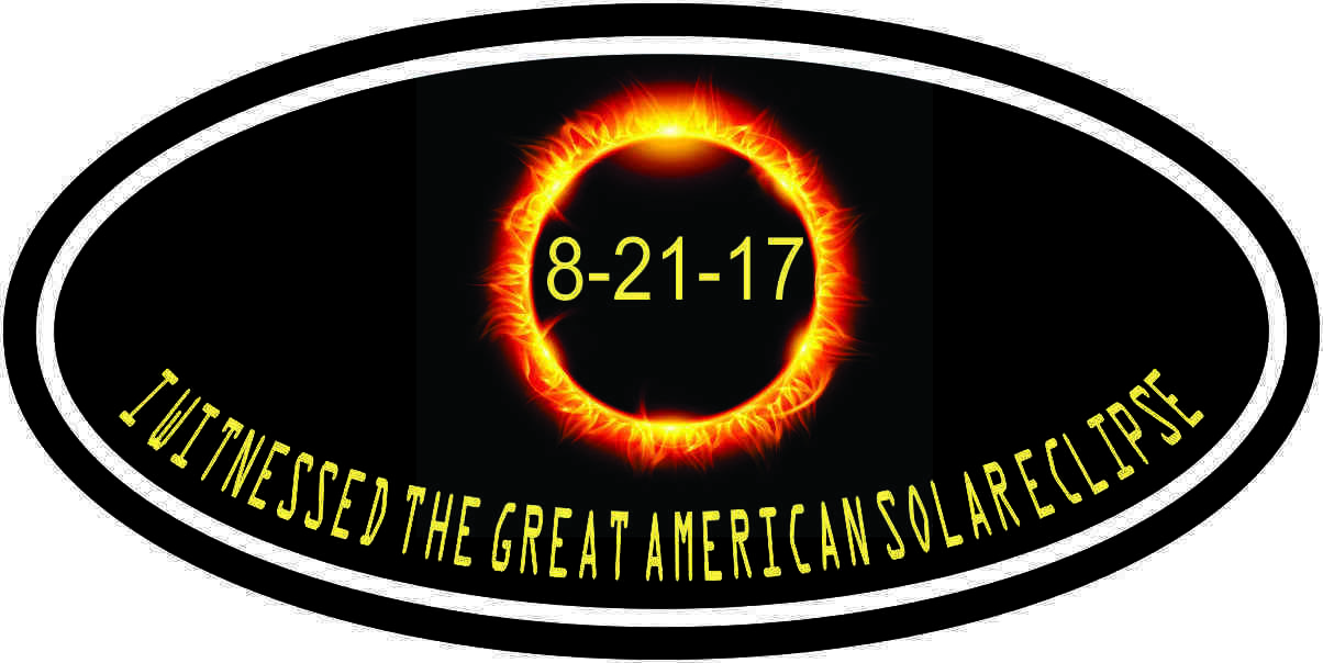 4x2 Oval I Witnessed the Great Total Solar Eclipse Sticker Luggage Car Stickers