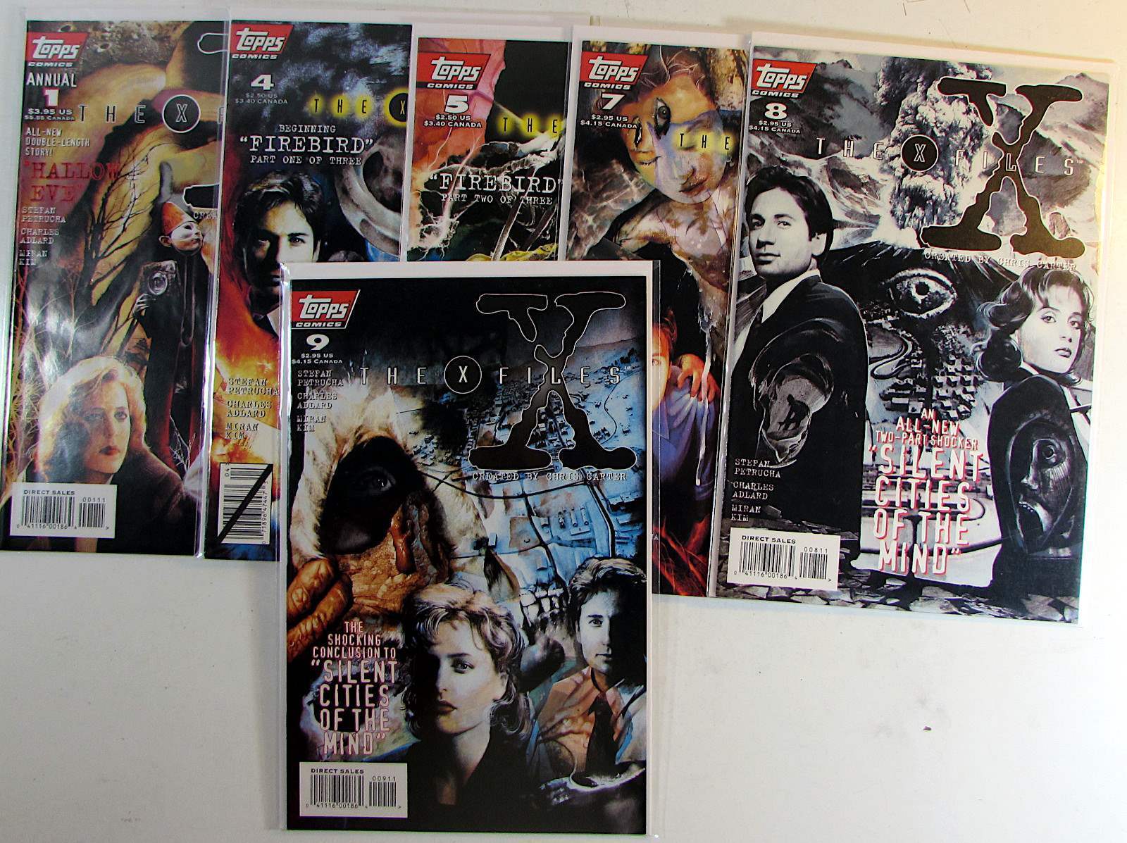 X-Files Lot of 6 #1,4,5,7,8,9 Topps Comics (1995) NM- 1st Print Comic Books