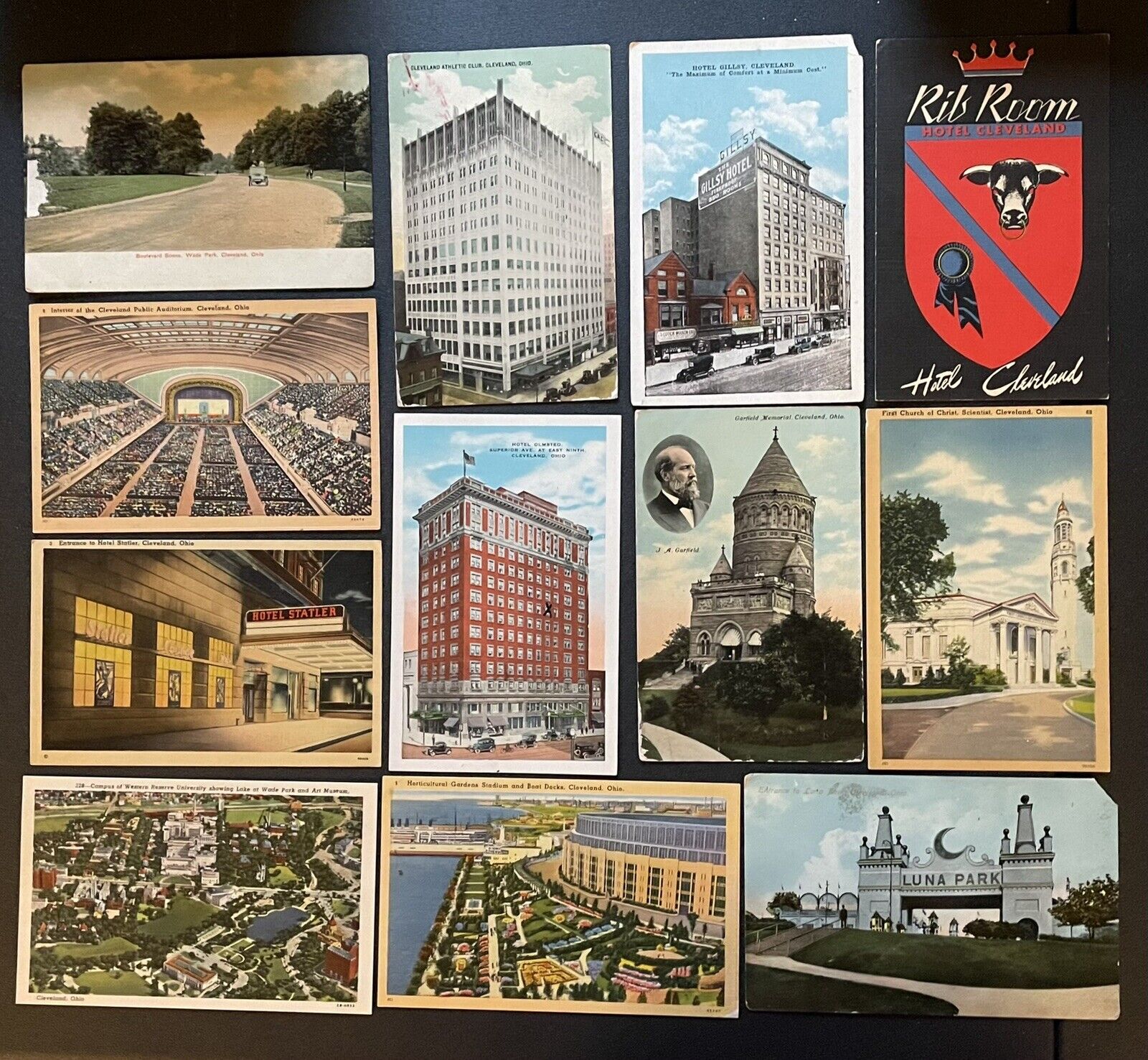 Cleveland Ohio vintage postcard lot of 12