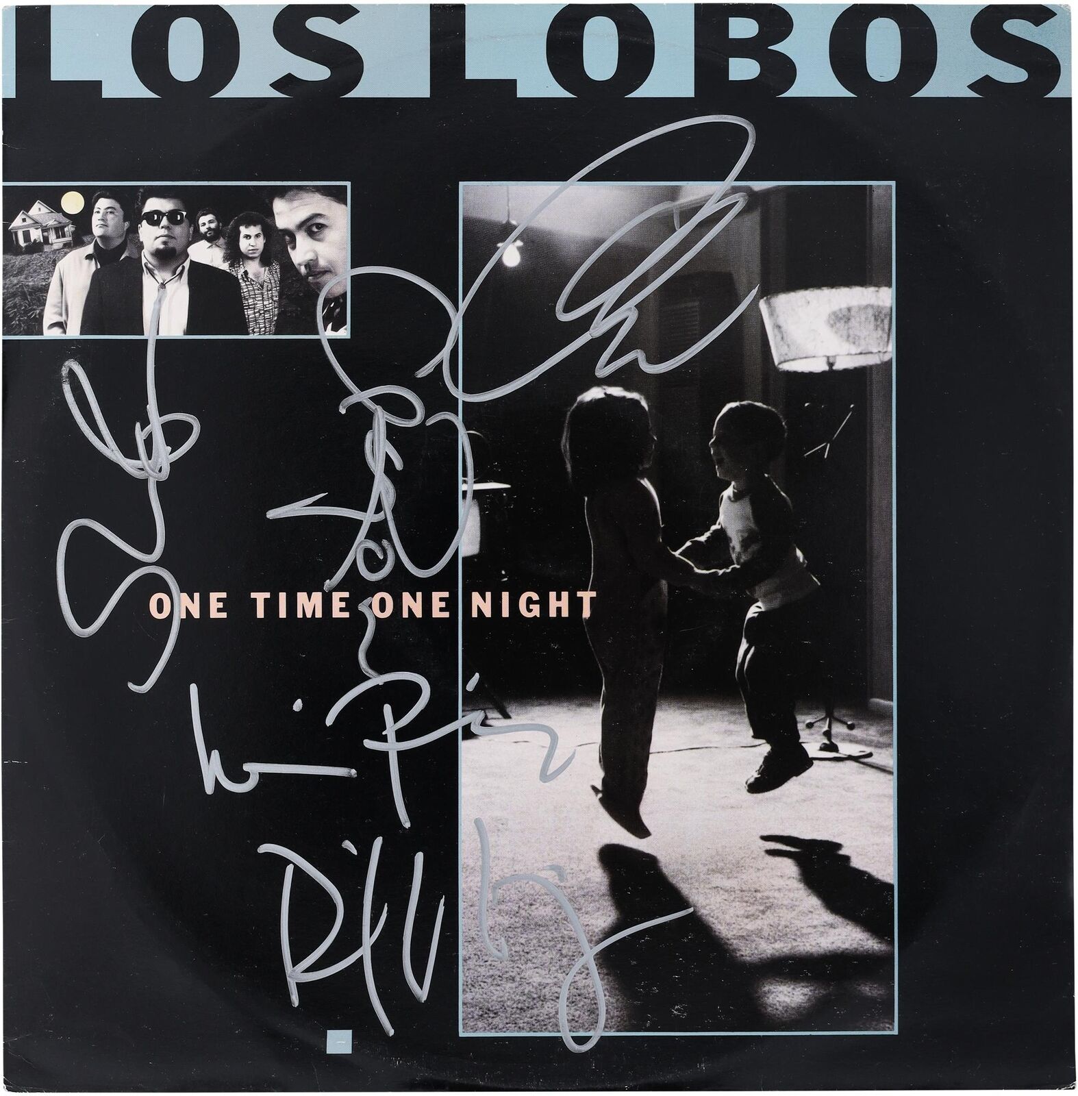 Los Lobos Autographed One Time One Night Album with 5 Signatures BAS