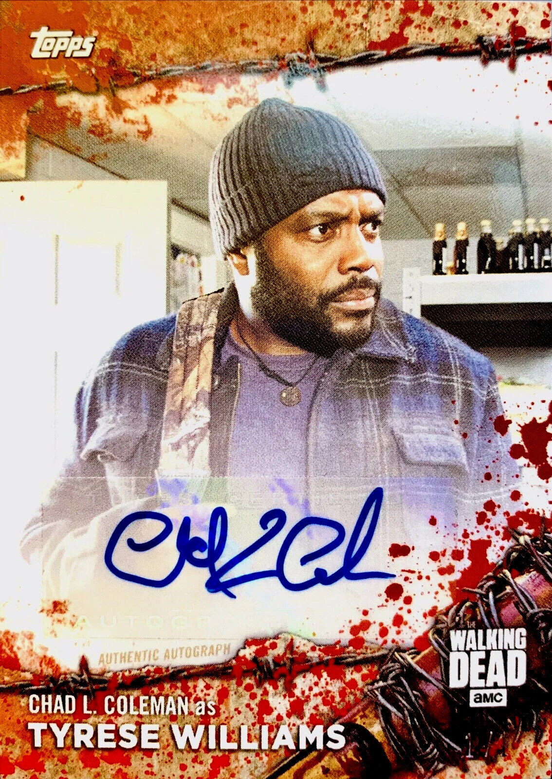 Topps Walking Dead On Demand Chad L. Coleman/Tyreese Williams Auto Blood 1/1 MT+