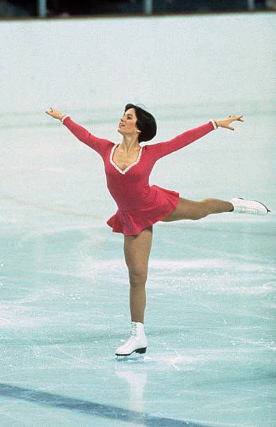 Winter Olympics, USA Dorothy Hamill in action during Women\'s Free - Old Photo 1