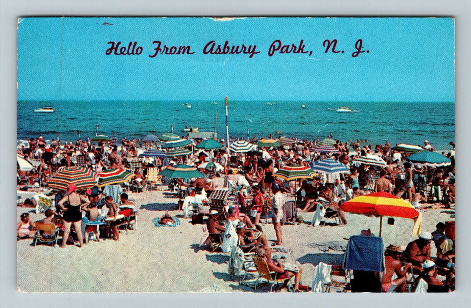 Asbury Park NJ- New Jersey, General Greetings, Beaches, Chrome c1967 Postcard