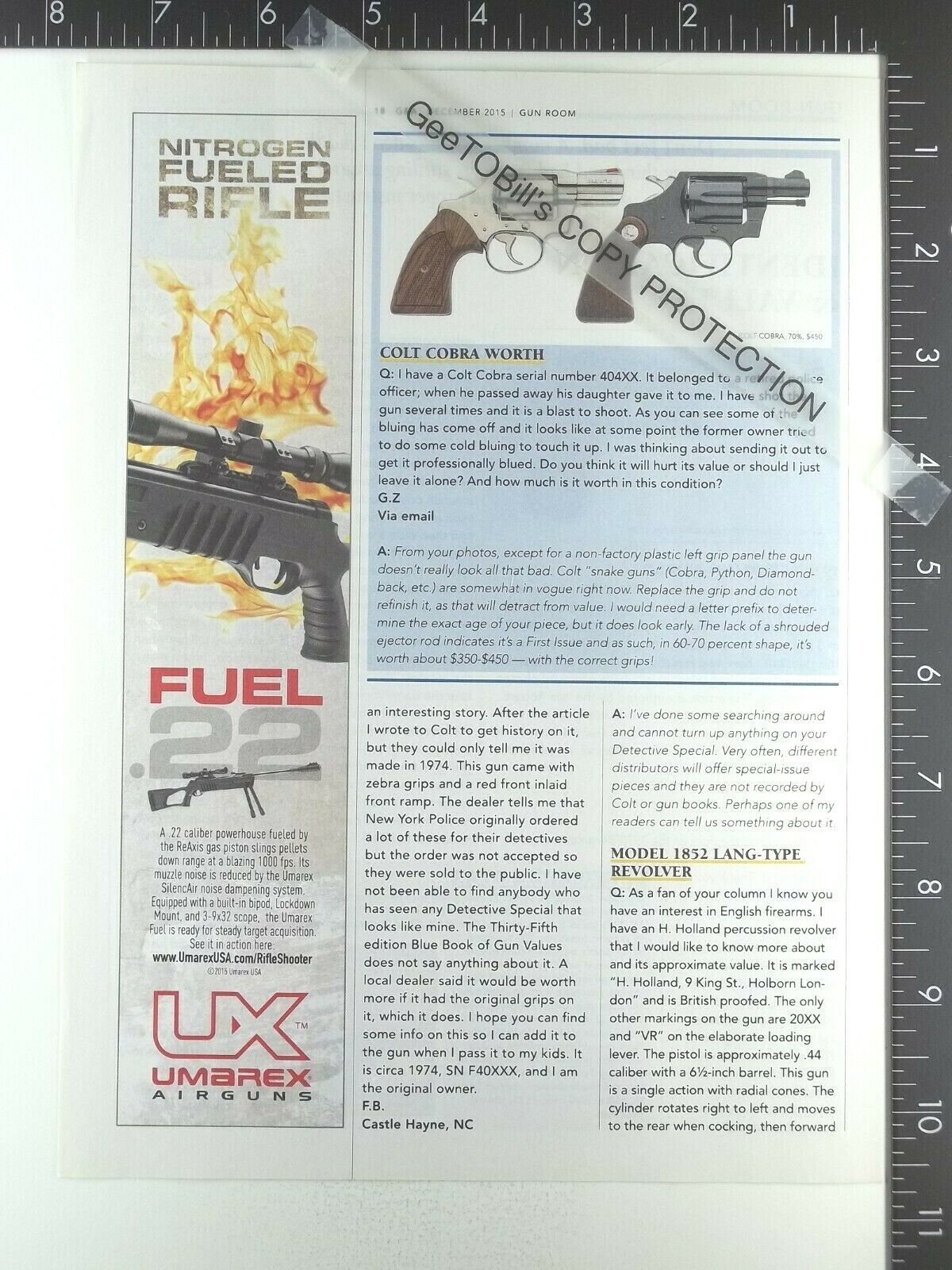 2015 AD ADVERTISING for UX Umarex Nitrogen Fuel .22  Airgun Air Pellet Gun rifle