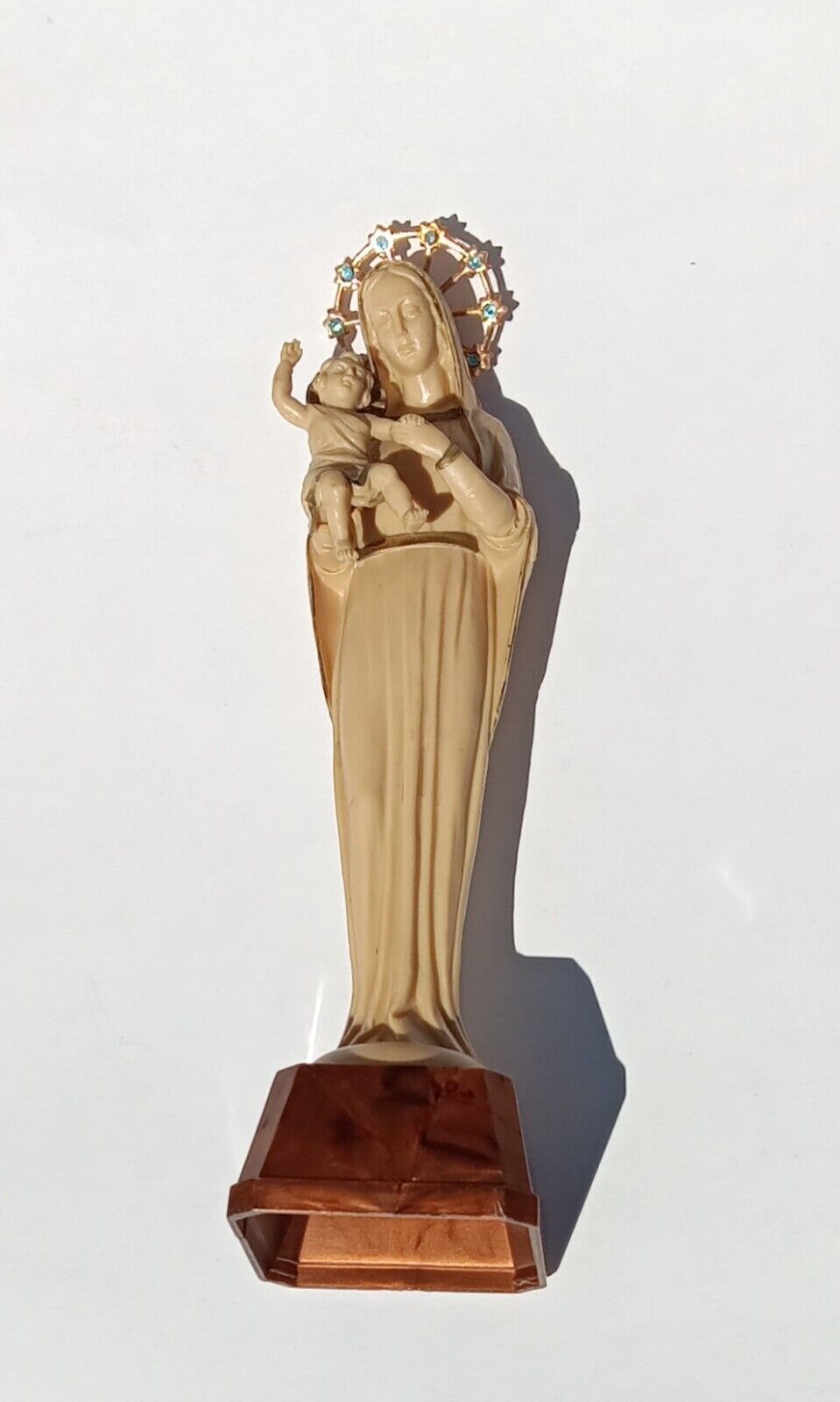 Vintage Italian Plastic Madonna and Child Figurine, 7\
