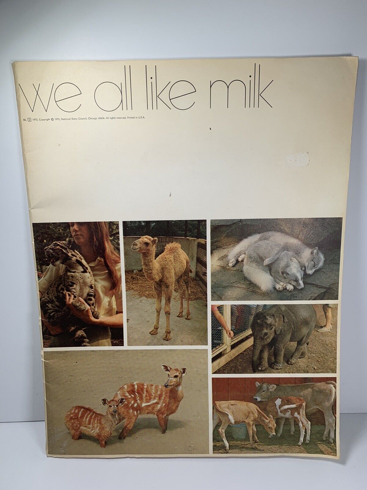 Vtg. Educational Thomas Knudtson National Dairy Council WE ALL LIKE MILK Animals