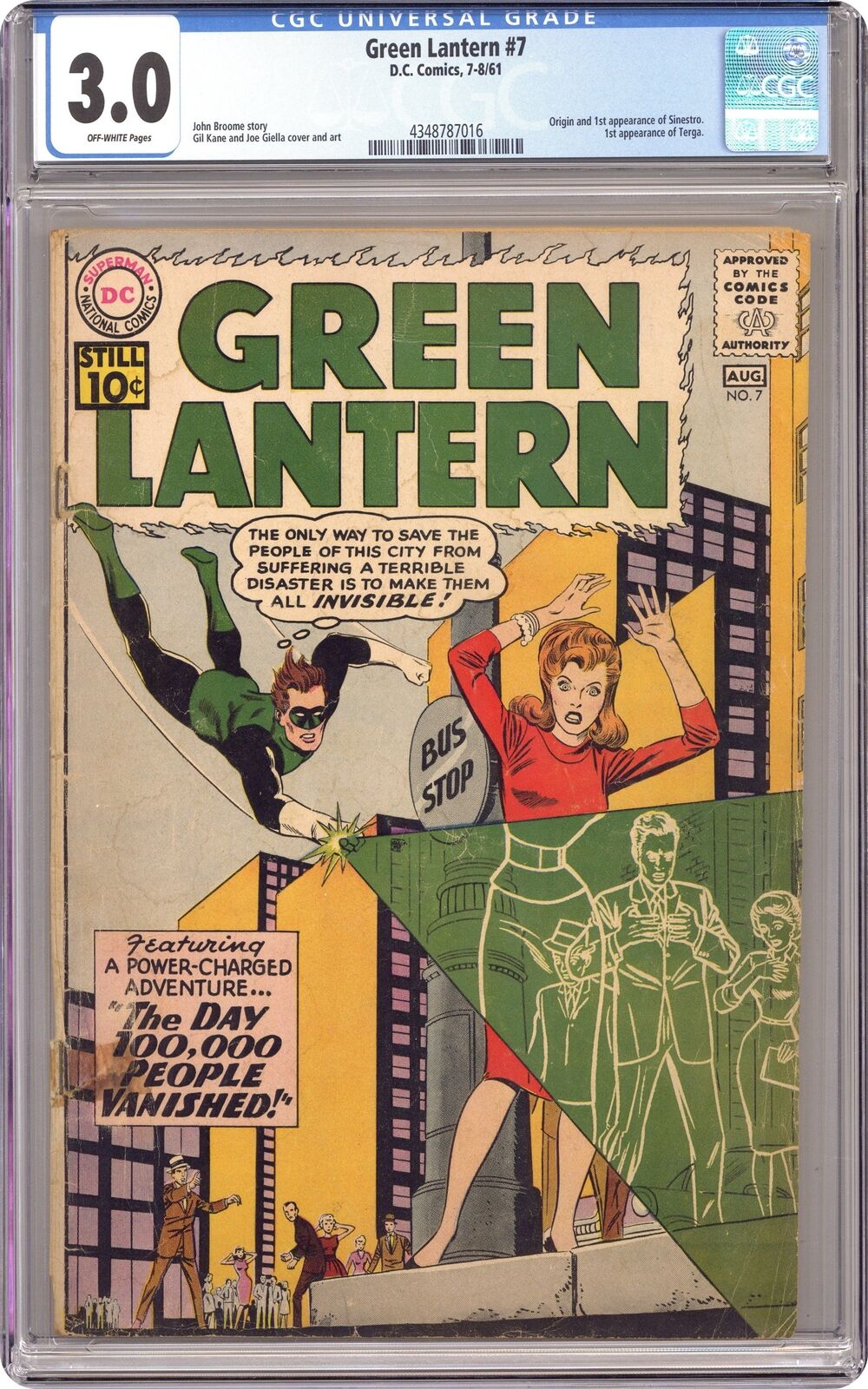 Green Lantern #7 CGC 3.0 1961 4348787016 1st app. and origin Sinestro