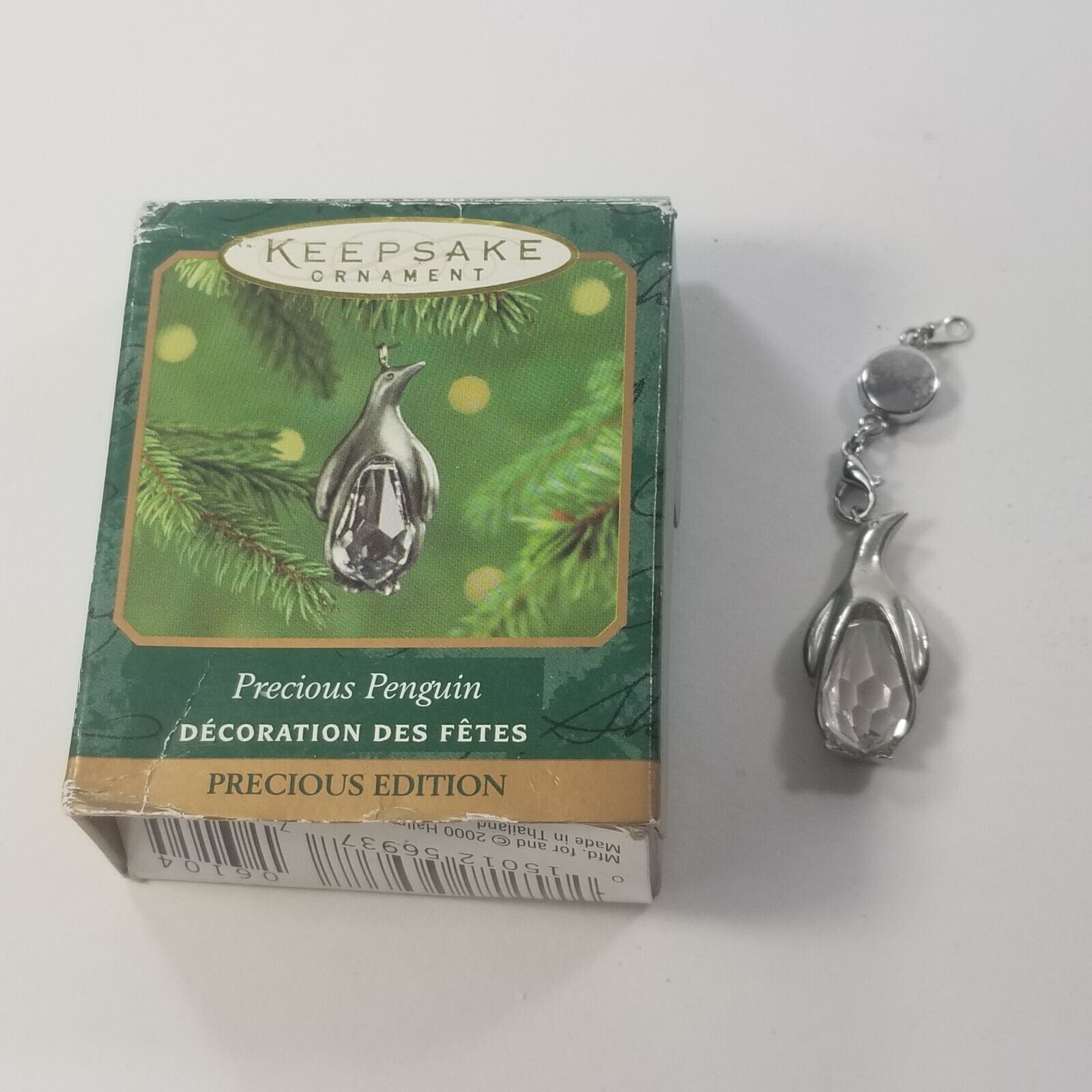 ☀️Hallmark Keepsake Ornament PRECIOUS PENGUIN Crystal & Metal Miniature 2000