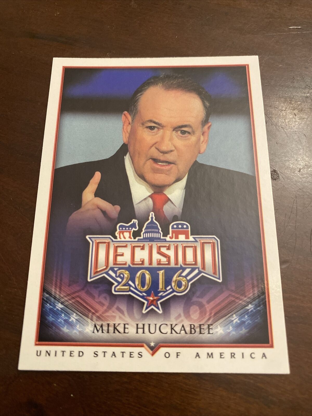 Mike Huckabee Decision 2016 Trading Card