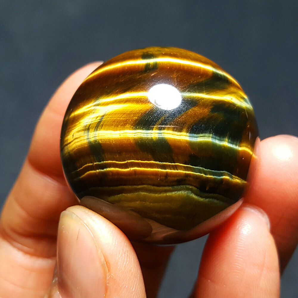 TOP 64G 36MM Natural Tiger eye Crystal Sphere Ball 5203+
