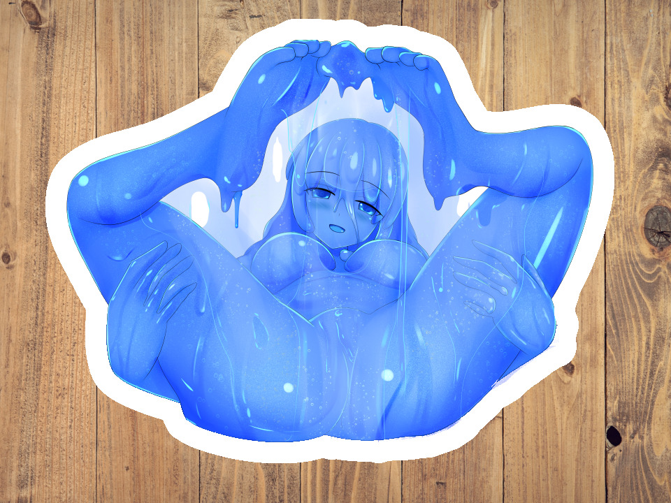 Slime Girl Hentia/Lewd With Legs And Condom Outstretched Sticker