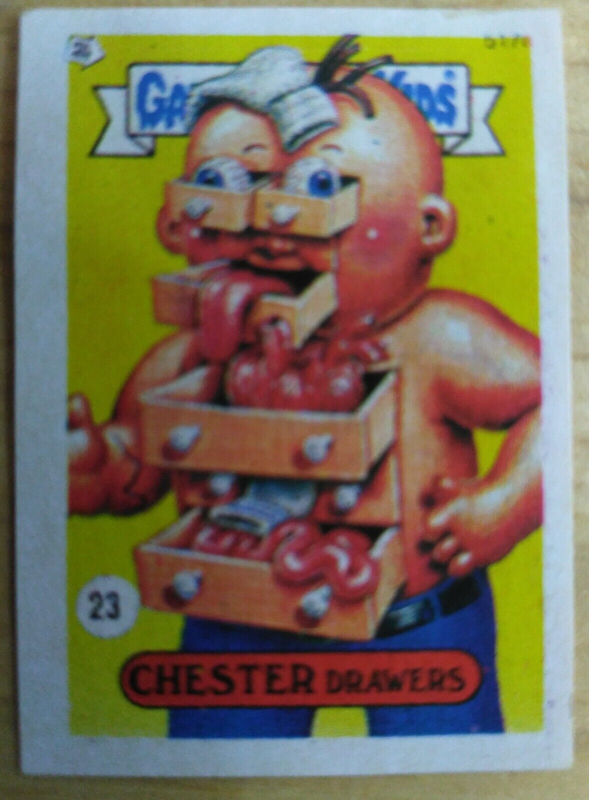 Rare Colombian Garbage Pail Kids Mini Single #23 Chester Drawers