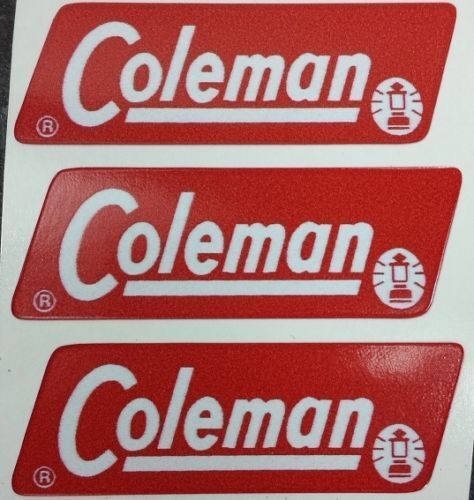 THREE (3) NEW COLEMAN REPLACEMENT STICKER LABEL DECAL LANTERN STOVE 1962-1964