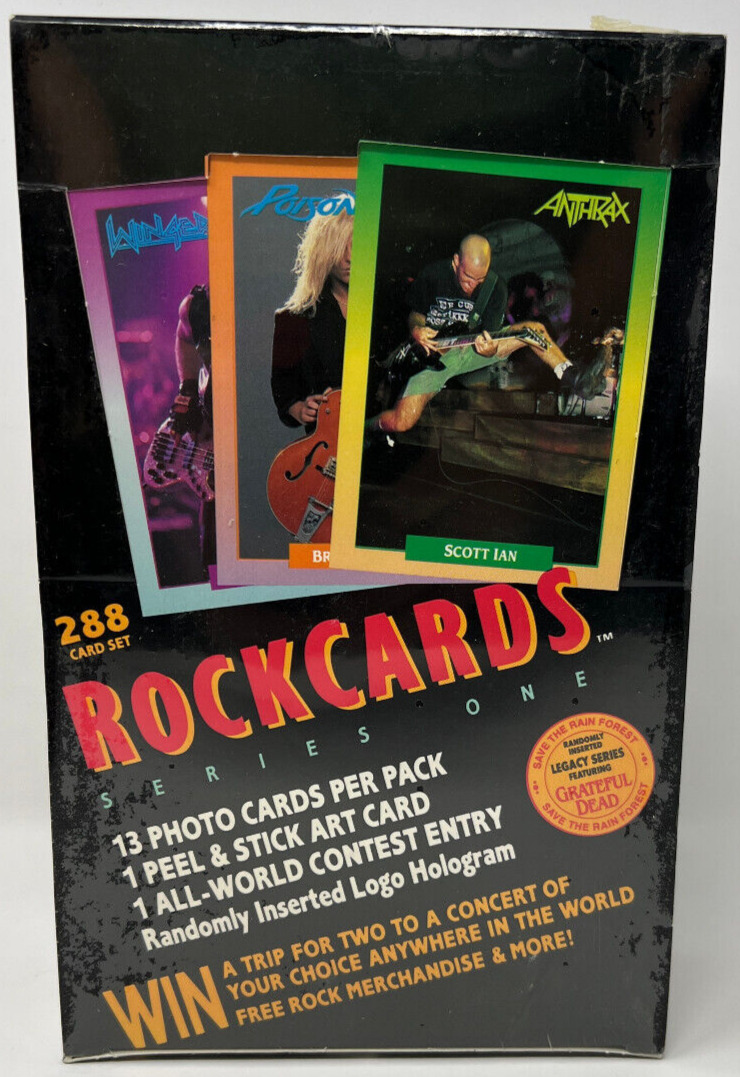 Rock Cards 1991 Music Trading Cards - Factory Sealed Box 288 Cards New Unopened