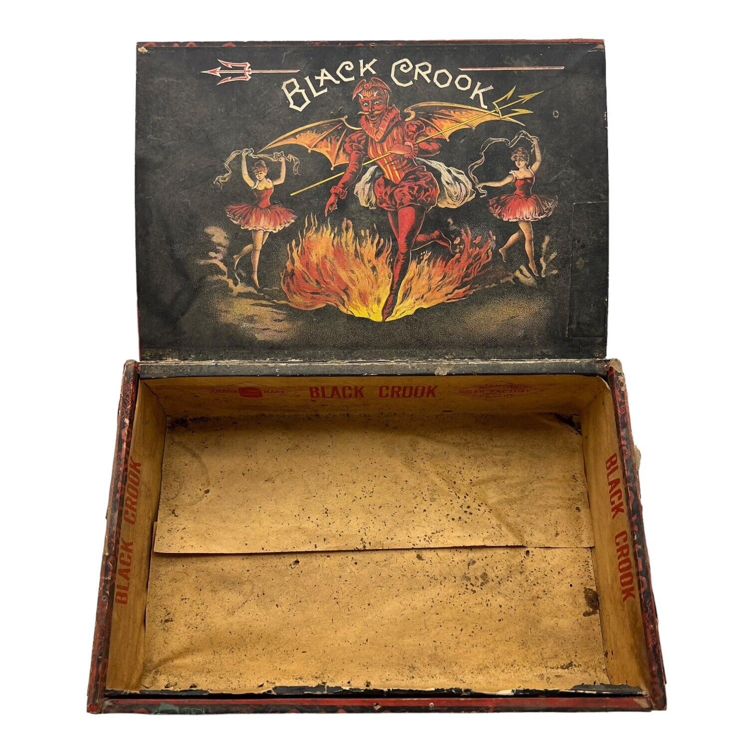 Niblo's Garden BLACK CROOK Broadway Musical 1800's Rare Cigar Box 1909 Tax Stamp