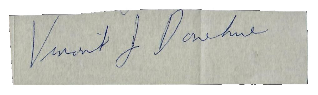 “The Sound of Music” Vincent J. Donehue 1.25X4.25 Clipped Signature Todd Mueller