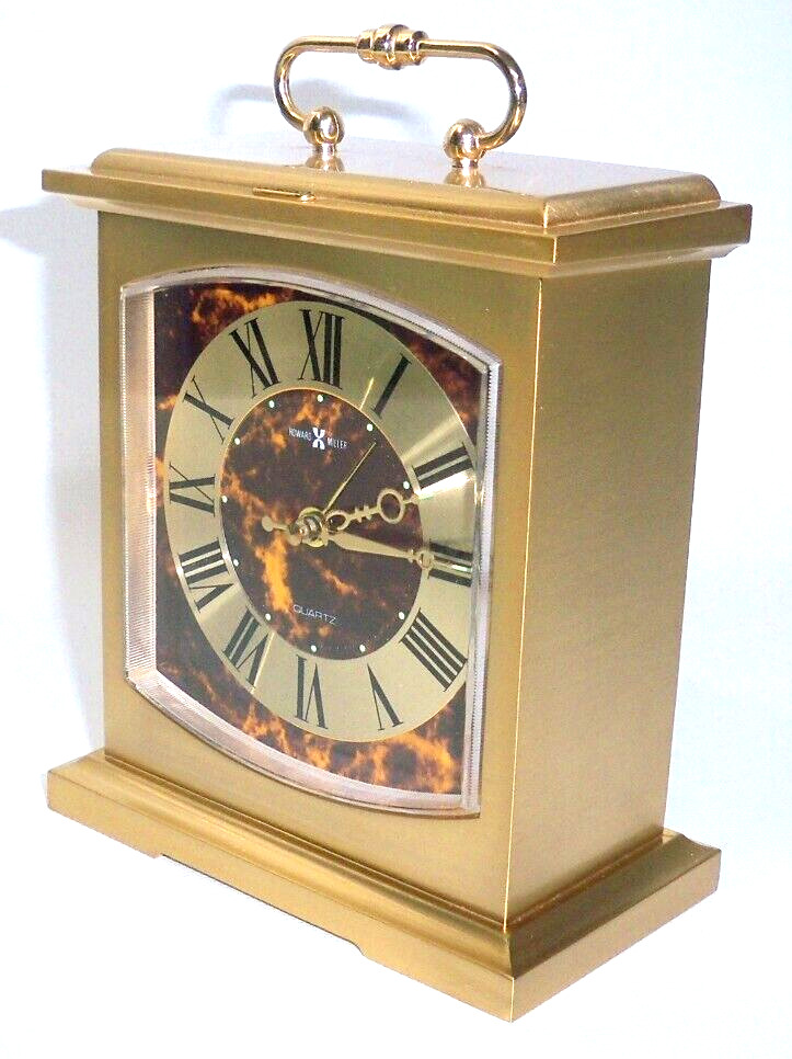 Vintage HOWARD MILLER Conoco Brass Tabletop/Mantle Clock Made in Japan, #4RE603