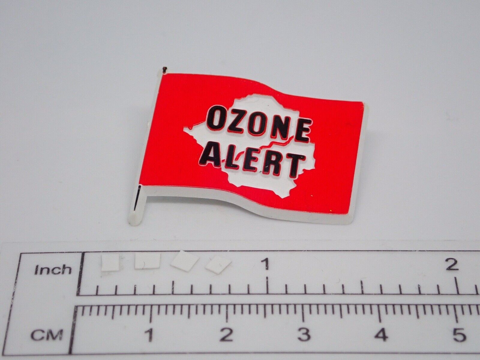 Ozone Alert Red Flag Vintage Lapel Pin