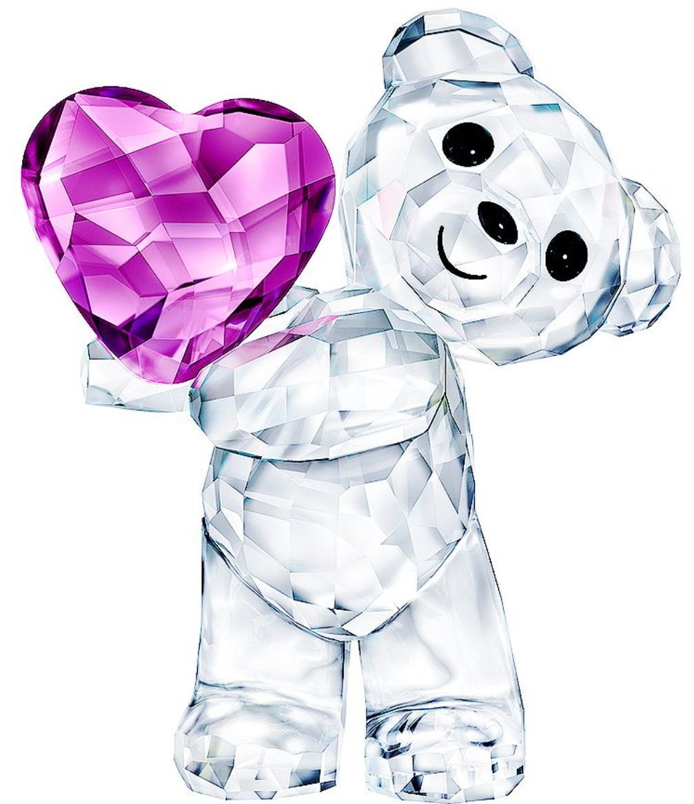 New in Box SWAROVSKI Kris Bear Take My Heart Purple Heart #5427995