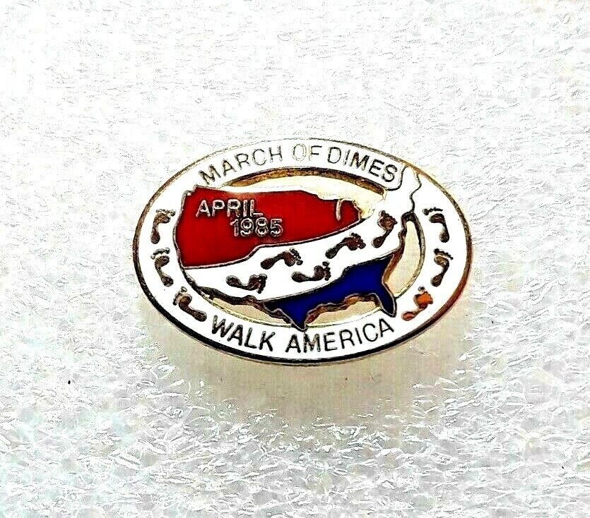 March of Dimes Walk America Collector Lapel Pin - April 1985
