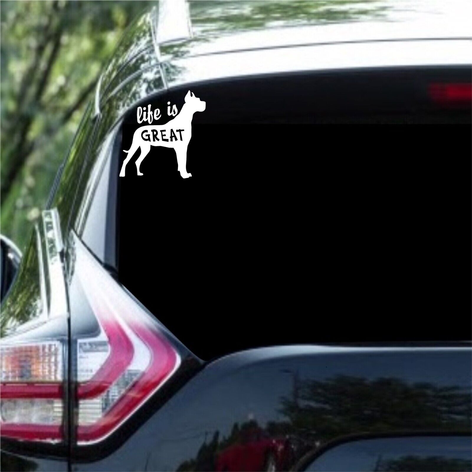Life is Great Vinyl Decal-Great Dane-Multiple Sizes and Colors