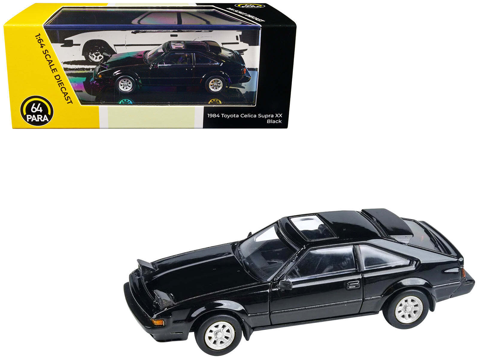 1984 Toyota Celica Supra XX Black with Sunroof 1/64 Diecast Model Car