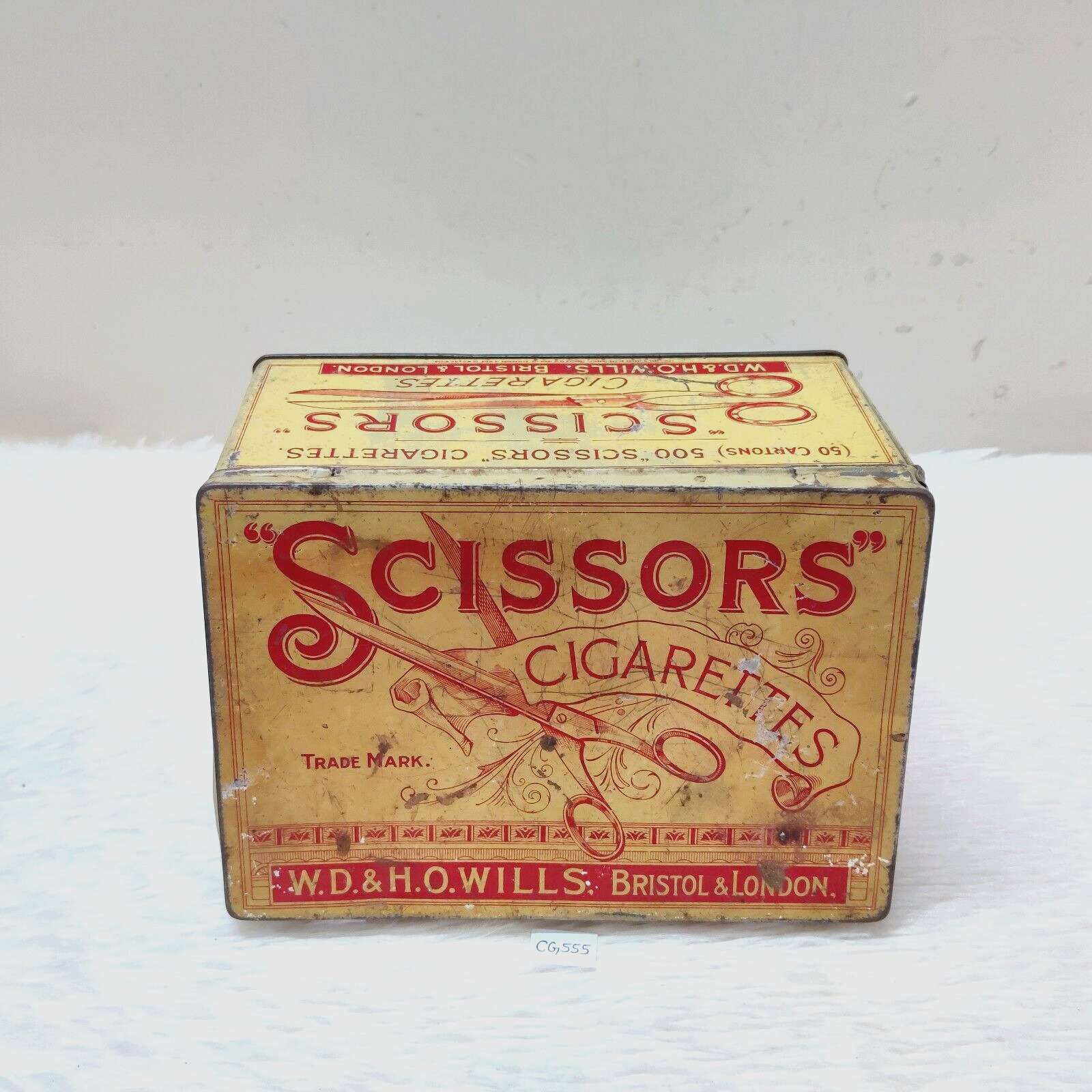 1930s Vintage WD & HO Wills Scissors Cigarette Advertising Tin Box England CG555