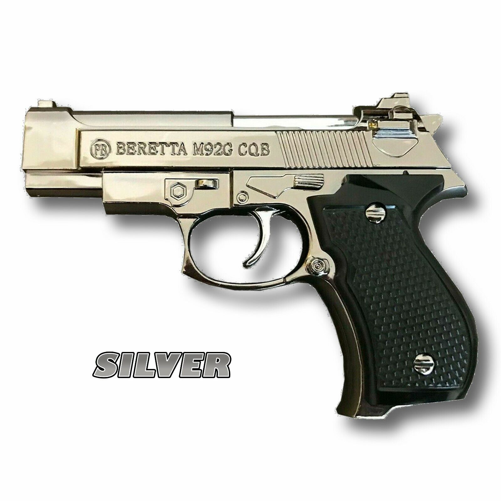 *1/2 Scale* Beretta M92G Jet Torch Flame Pistol Gun Lighter - Trigger Activated