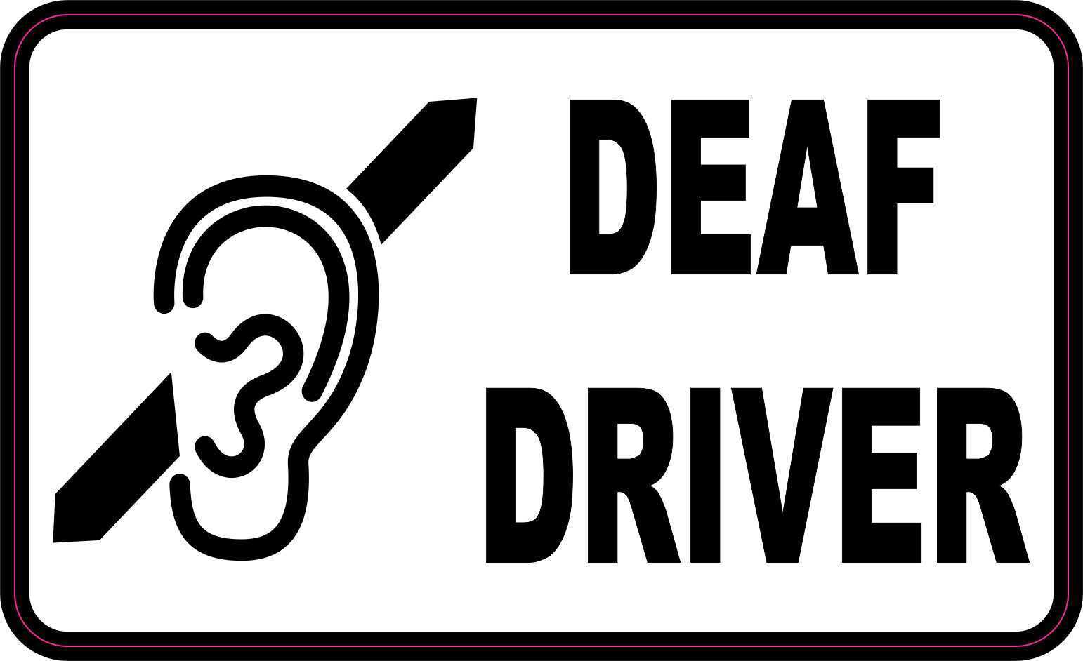 5in x 3in Deaf Driver Magnet Car Truck Vehicle Magnetic Sign