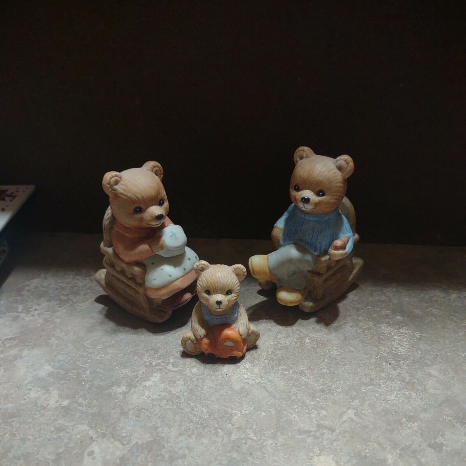 Vintage Homco Home Interior Set of 3 Bear  Figurines #1470 Porcelain new no box 