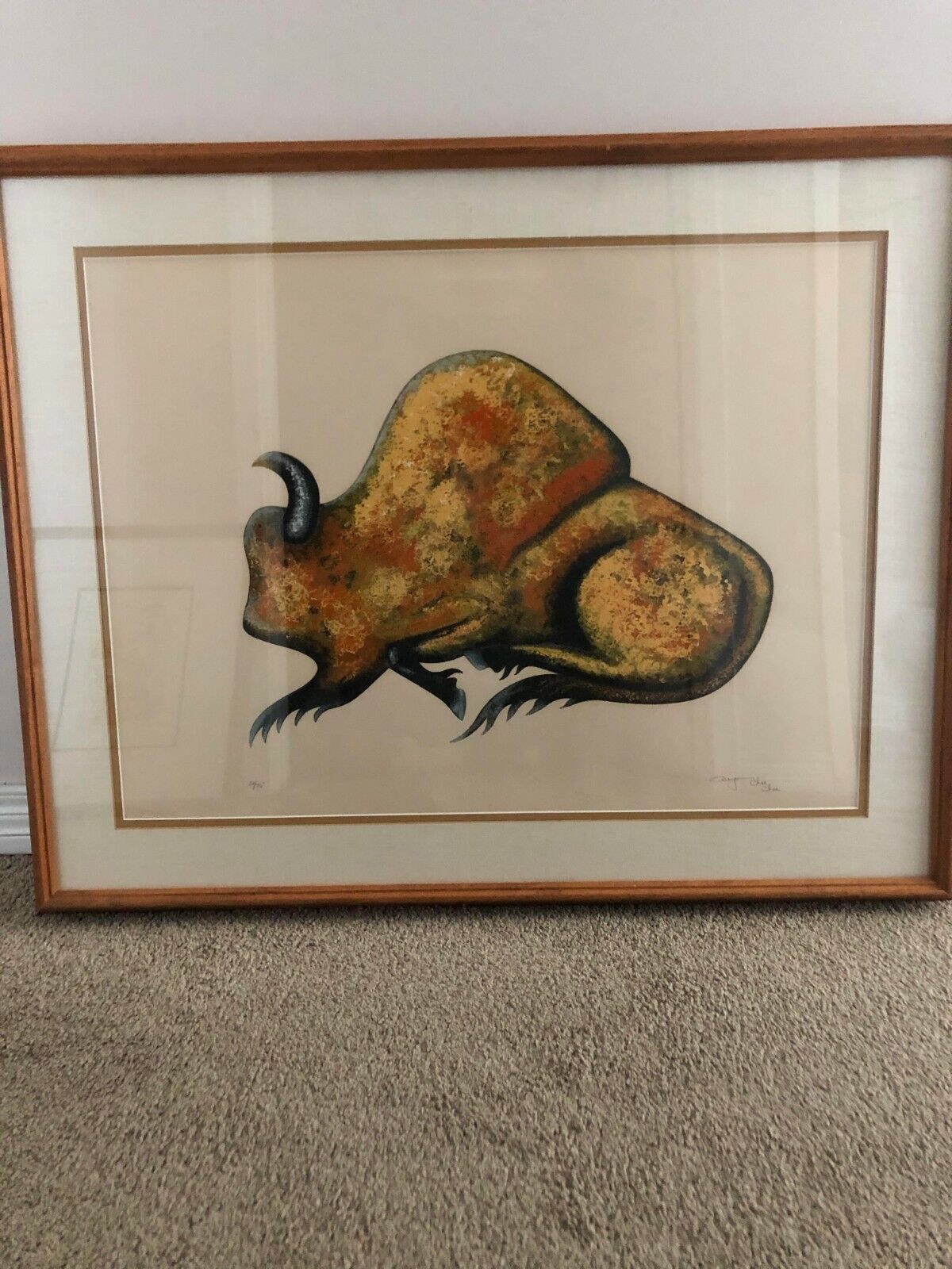 Rare Bison Art - Benjamin Chee Chee Limited Edition - Indigenous Canada