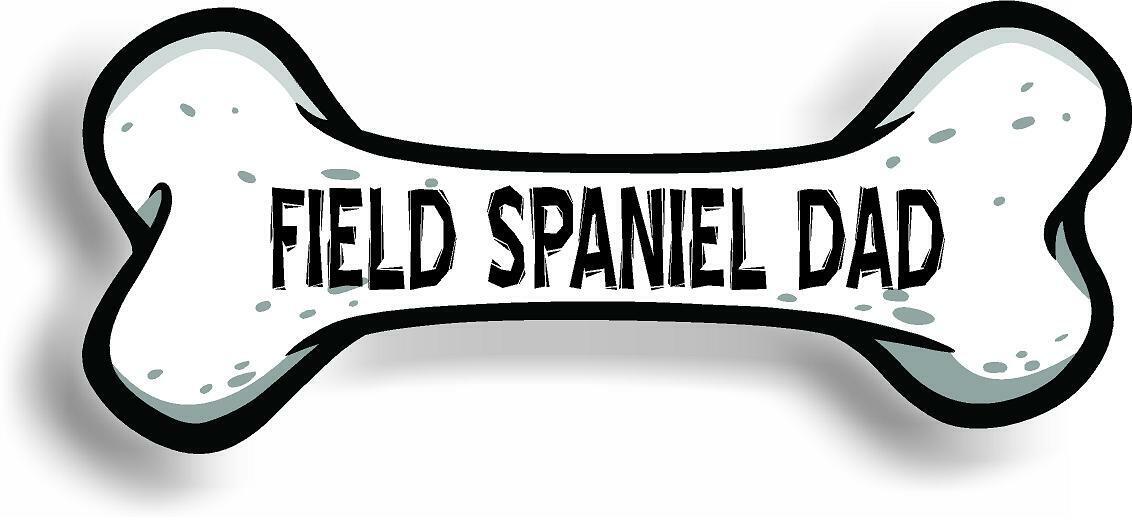 Dog Dad Field Spaniel Bone Car Magnet Bumper Sticker 3\