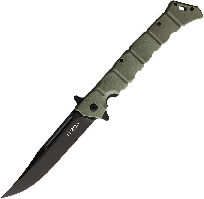 Cold Steel Large Luzon Folding Knife OD Green GFN Handle Plain CS20NQXODBK