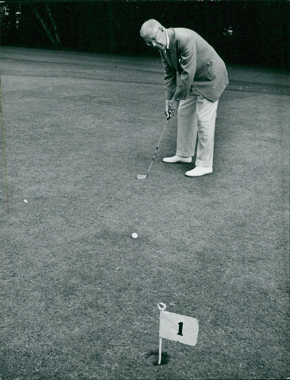 King Gustaf VI Adolf playing golf - Vintage Photograph 2325385