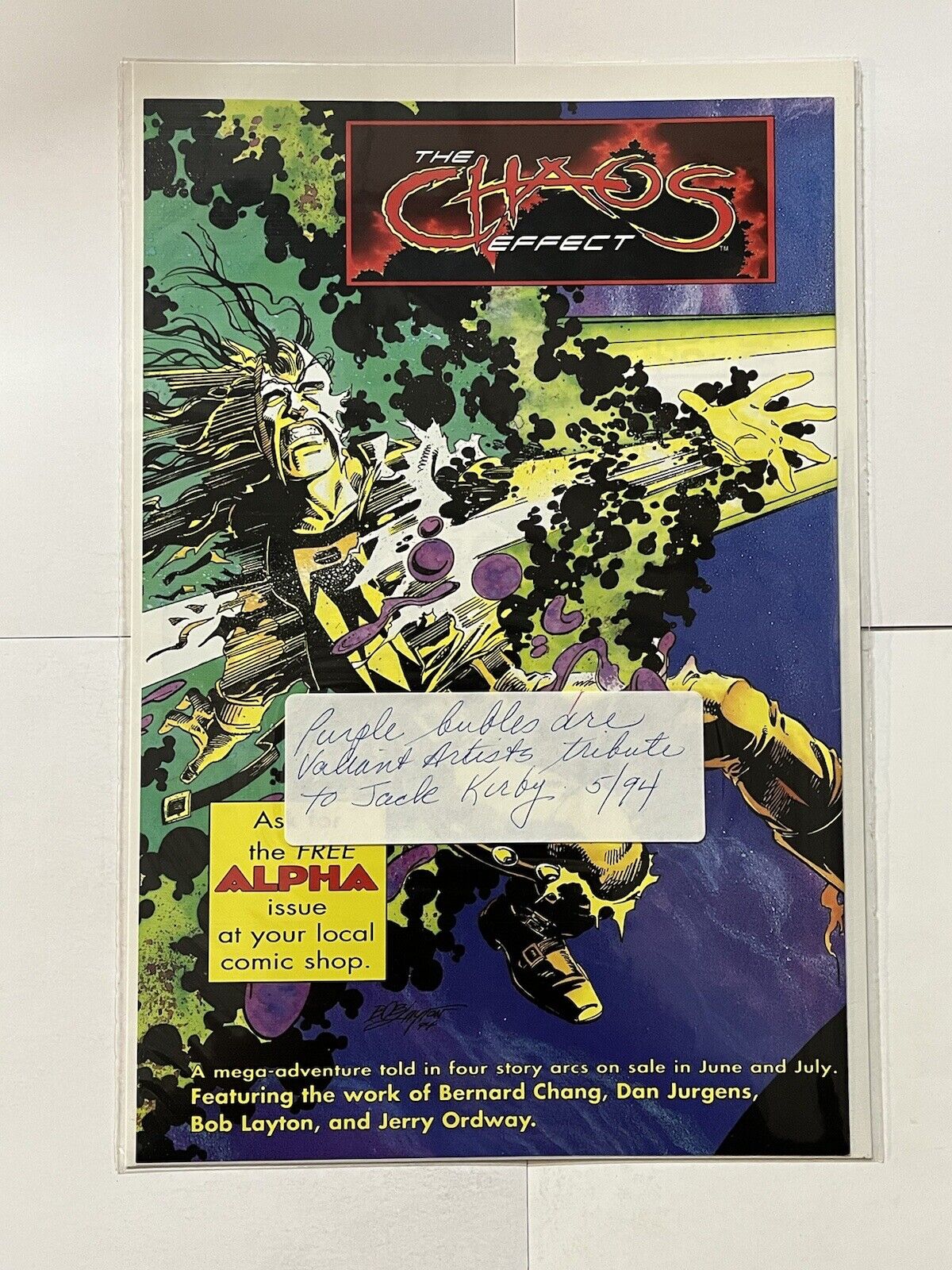 THE CHAOS EFFECT - Promotional Poster with Bob Layton art - Valiant Comics 1994 