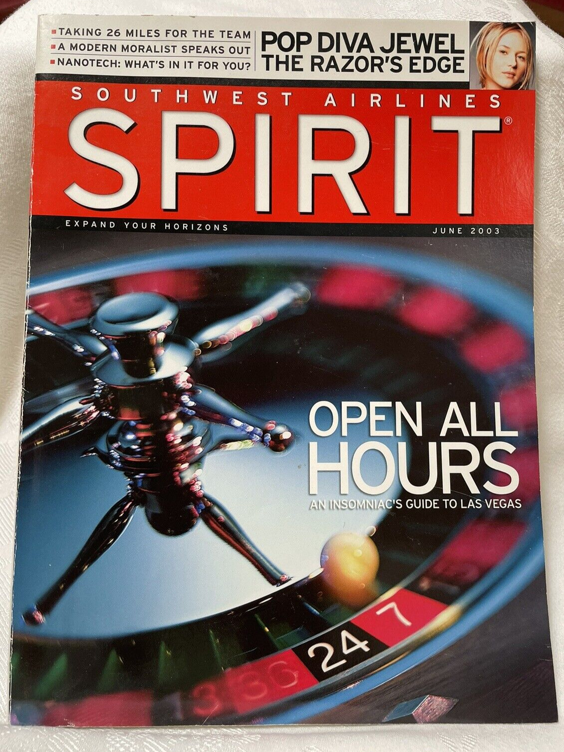Southwest Airlines Spirit Magazine June 2003 Pop Diva Jewel, Las Vegas, NanoTech