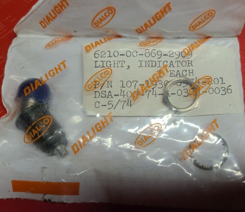 Three (3) Sealed Vintage 6210-00-869-2909 Dialight Indicators  - New Old Stock