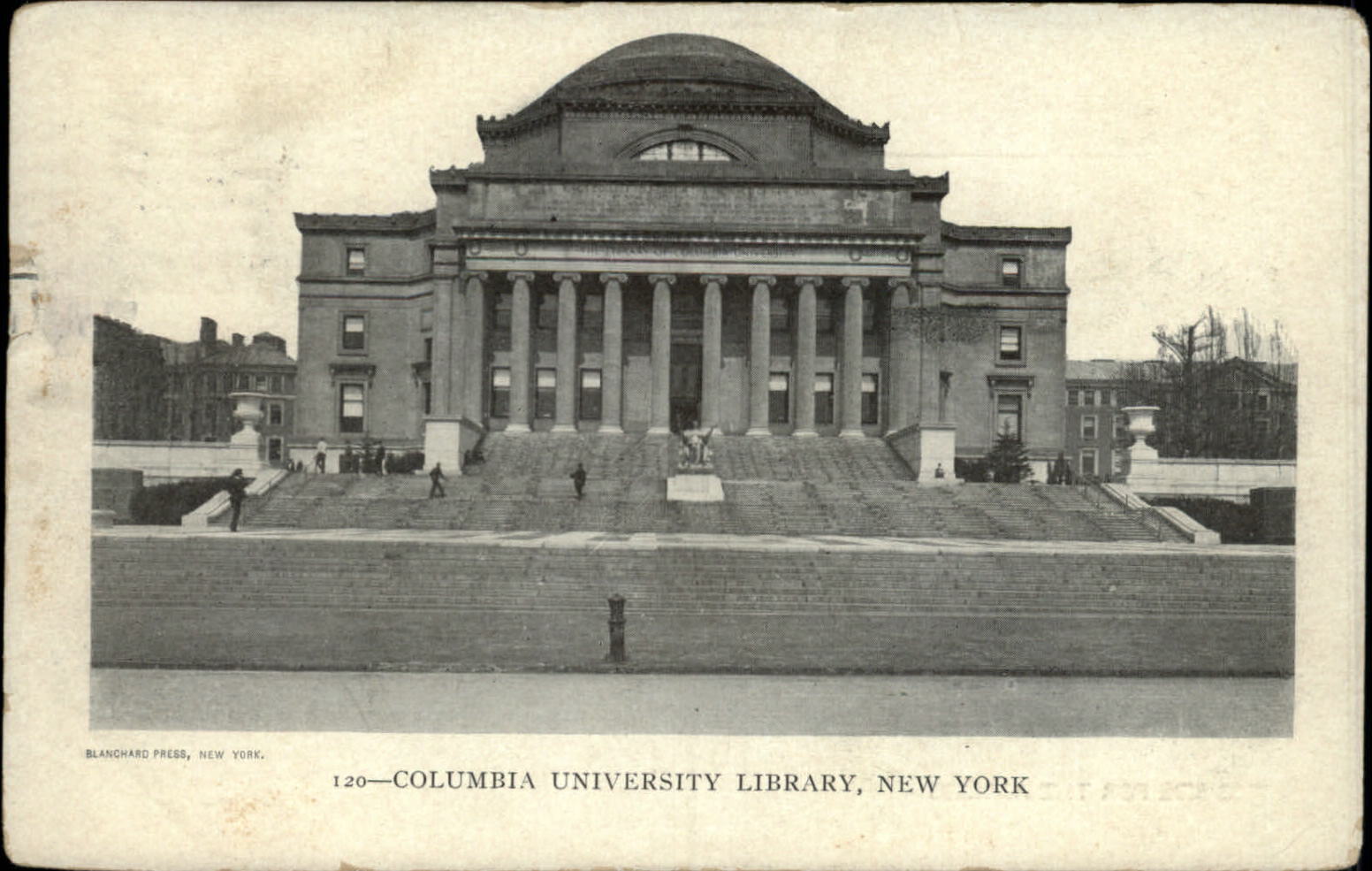 New York Columbia University Library UDB 1904 DPO NY Station H postcard
