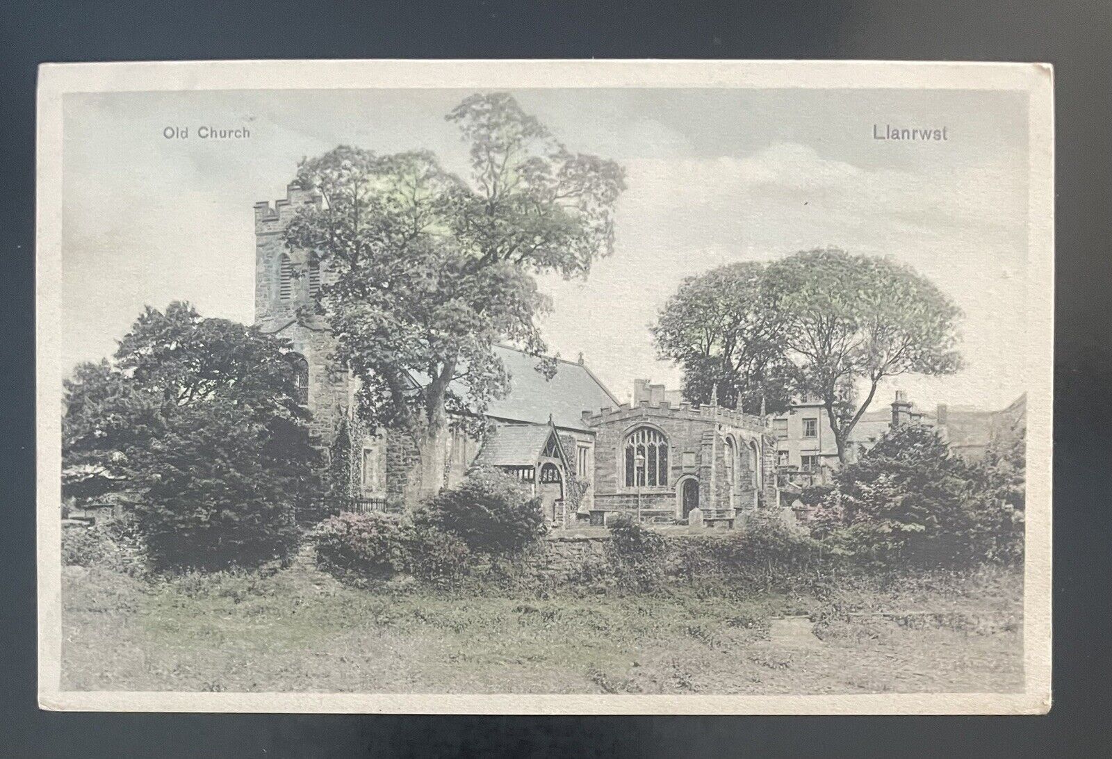 WALES-OLD CHURCH-LLANWST-POST CARD-UNUSED-J1126